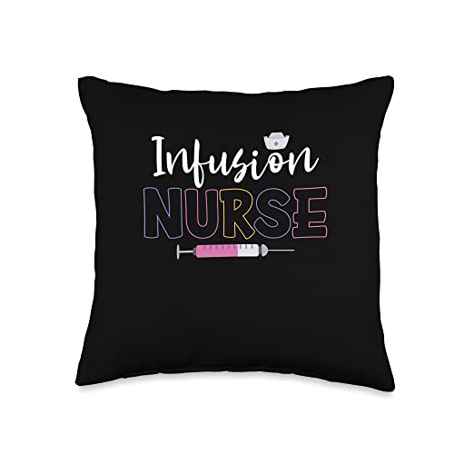 Medical Infusion Nurse Oncologist Infusion Oncology Nursing Intravenous IV Therapy Throw Pillow, 16x16, Multicolor