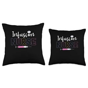 Medical Infusion Nurse Oncologist Infusion Oncology Nursing Intravenous IV Therapy Throw Pillow, 16x16, Multicolor
