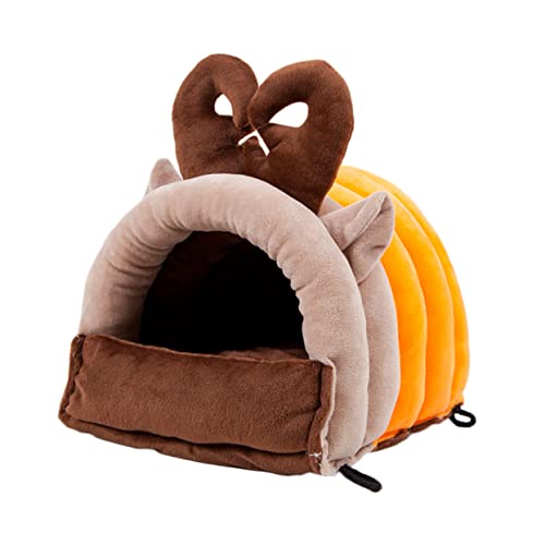 Mipcase Hamster Pet Hamster Squirrel Hedgehog Sleeping Winter Cotton House Shape Shaoed L Guinea Size Habitat Rabbit Animal Animals Small Warm Adorable for Rat Chinchilla Elk Pig Bedding Bed