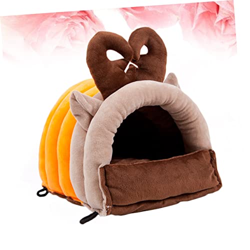 Mipcase Hamster Pet Hamster Squirrel Hedgehog Sleeping Winter Cotton House Shape Shaoed L Guinea Size Habitat Rabbit Animal Animals Small Warm Adorable for Rat Chinchilla Elk Pig Bedding Bed