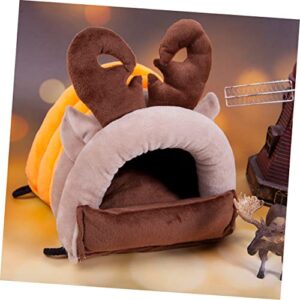 Mipcase Hamster Pet Hamster Squirrel Hedgehog Sleeping Winter Cotton House Shape Shaoed L Guinea Size Habitat Rabbit Animal Animals Small Warm Adorable for Rat Chinchilla Elk Pig Bedding Bed