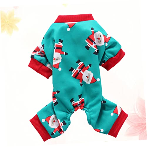 and Home Party M Kitten Cats Creative Xmas for Sdz Shirts Santa Christmas Decor Cat Claus Jumpsuit Pajamas Dogs Pet Dog Holiday Green Puppy Comfortable Size Costume Clothes Outfit