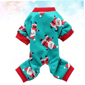 and Home Party M Kitten Cats Creative Xmas for Sdz Shirts Santa Christmas Decor Cat Claus Jumpsuit Pajamas Dogs Pet Dog Holiday Green Puppy Comfortable Size Costume Clothes Outfit