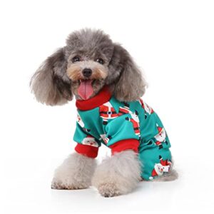 and Home Party M Kitten Cats Creative Xmas for Sdz Shirts Santa Christmas Decor Cat Claus Jumpsuit Pajamas Dogs Pet Dog Holiday Green Puppy Comfortable Size Costume Clothes Outfit