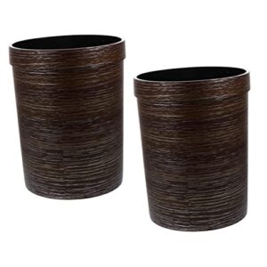 nuobesty 2pcs kitchen bin farmhouse storage baskets bedroom container buckets use imitation large-capacity brown waste decor for trash wastebasket color basket living decorative can round