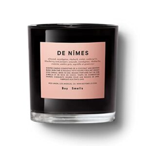 de nÎmes boy smells candle | 50 hour long burn | coconut & beeswax blend | luxury scented candles for home (8.5 oz)