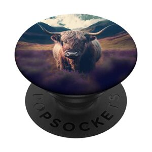 highland cow for cow lovers popsockets swappable popgrip