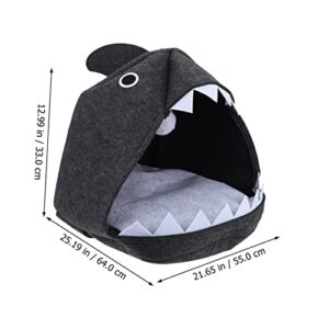 Bed House House-Dark Small Cat Grey Detachable Cat/Felt Super Catscomfortable Washable Pet Slip and Warm Supplies Indoor Kitten Shaped Cave Dark Sofa Dog Rabbit- Perfect Soft