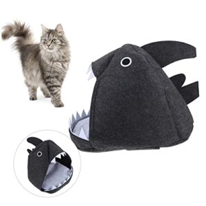 Bed House House-Dark Small Cat Grey Detachable Cat/Felt Super Catscomfortable Washable Pet Slip and Warm Supplies Indoor Kitten Shaped Cave Dark Sofa Dog Rabbit- Perfect Soft