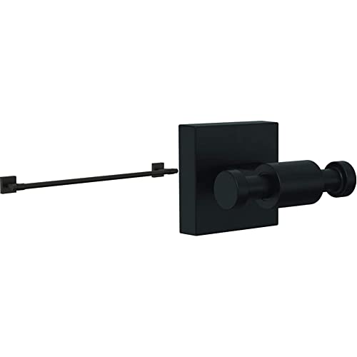 Franklin Brass MAX24-FB Maxted 24" Towel Bar in Matte Black & MAX35-FB Maxted Wall Mounted Multi-Purpose Hook in Matte Black