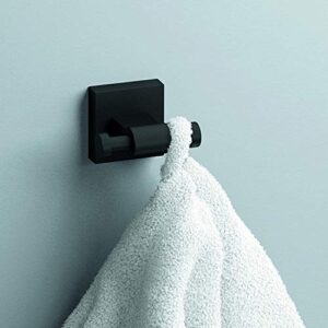 Franklin Brass MAX24-FB Maxted 24" Towel Bar in Matte Black & MAX35-FB Maxted Wall Mounted Multi-Purpose Hook in Matte Black