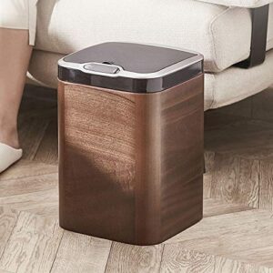 CZDYUF Smart Wooden Living Room Sense Trash Can Household Inductive Ashbin Dynamic Storage Bucket Large Garbage Cans