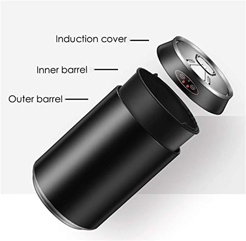 CZDYUF Smart Induction Trash Can with Lid Medium Stainless Steel Automatic Household Living Room Coke Cans Personality Charging Trash