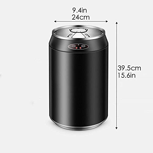 CZDYUF Smart Induction Trash Can with Lid Medium Stainless Steel Automatic Household Living Room Coke Cans Personality Charging Trash