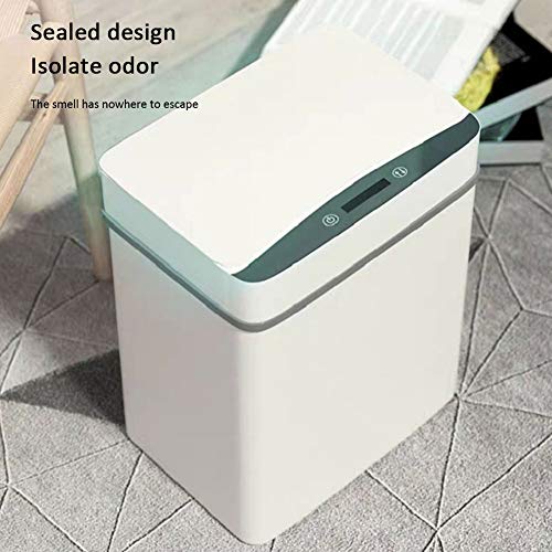CZDYUF 12L Smart Trash Can Automatic Induction Motion Sensor Dustbin Home Kitchen Bathroom Waste Garbage Bin White