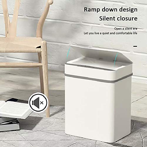 CZDYUF 12L Smart Trash Can Automatic Induction Motion Sensor Dustbin Home Kitchen Bathroom Waste Garbage Bin White