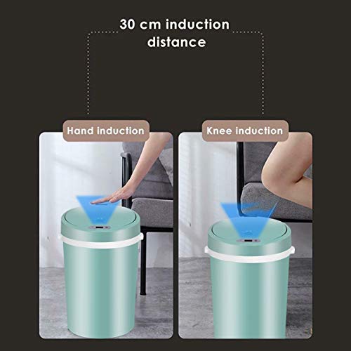 CZDYUF 16L Automatic Intelligent Sensor Smart Trash Can Intelligent Waste Bin Sensor Dustbin Plastic Household Dry and Wet Trash Bin ( Color : E )