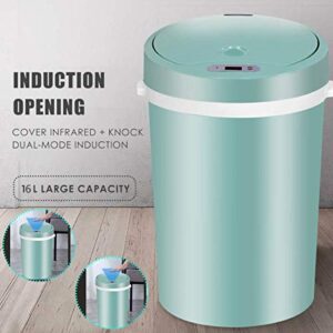 CZDYUF 16L Automatic Intelligent Sensor Smart Trash Can Intelligent Waste Bin Sensor Dustbin Plastic Household Dry and Wet Trash Bin ( Color : E )