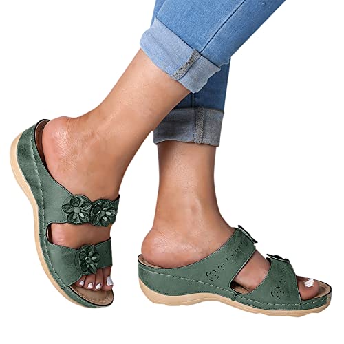 Quealent Sandal Shoes Women Premium Orthopedic Open Toe Sandals Vintage Anti-Slip Breathable for Summer