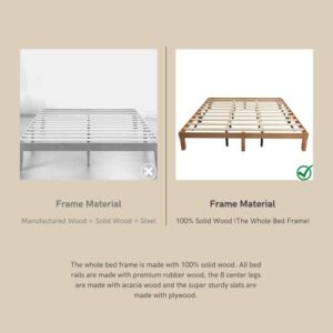 HomSof King Size Solid Wood Platform Bed, No Box Spring Needed, Strong Wood Slat Support, Easy Assembly