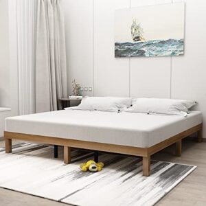 HomSof King Size Solid Wood Platform Bed, No Box Spring Needed, Strong Wood Slat Support, Easy Assembly