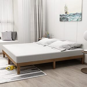 HomSof King Size Solid Wood Platform Bed, No Box Spring Needed, Strong Wood Slat Support, Easy Assembly