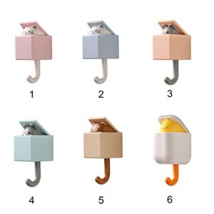 BestAlice 4 Pcs Creative Adhesive Coat Hook, Cute Pet Hooks Wall Mounted, Cute Coat Wall Hooks for Hanging, Heavy Duty Self Adhesvie Hooks for Coat Key Scarf Hat Bag, Home Decor Hook