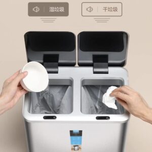 UXZDX Intelligent Kitchen Trash Can Recycle Bin Double Large Dry and Wet Separation Trash Can Automatic Kitchen Storage