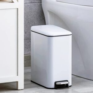 UXZDX Bathroom Trash Can Living Room Stainless Steel Trash Can Narrow Rubbish Bin