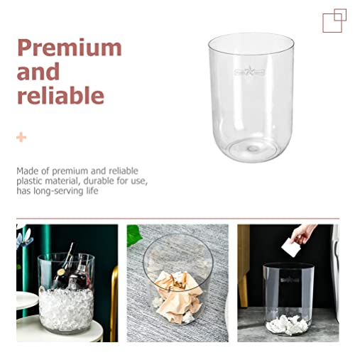 CLISPEED Trash Bin Garbage Bin Clear Small Trash Can Wastebasket Garbage Can Container Bin Ice Bucket Laundry Basket for Kitchen Bathroom Office Bedroom Living Room ৪L Trash Bin Garbage Bin