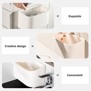 Veemoon Garbage Cans for Kitchen Trash Cabinet Wall Hanging Bathroom Garbage Can Punch Free Small Trash Can Plastic Waste Basket for Rv Office Bedroom Dorm Kitchen Trash Cans