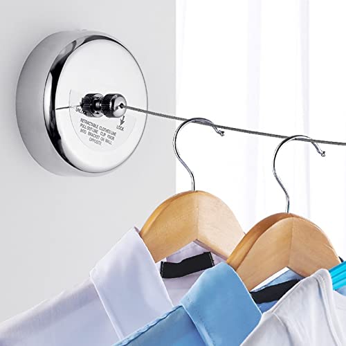 304 Stainless Steel Clothesline, Retractable Wire Hole Free Laundry Line Clothes Line for Indoor Outdoor, Clothing Laundry Line (3.8M)