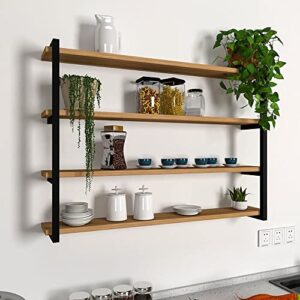 Tyagi-Export Wood Shelves - Shelf 36 Inch(Width) X 24 Inch(Height) - Handcrafted in India - Wide Wooden Wall Shelves for Living Room Bedroom Kitchen Bathroom Farmhouse Backlit Wall Shelf