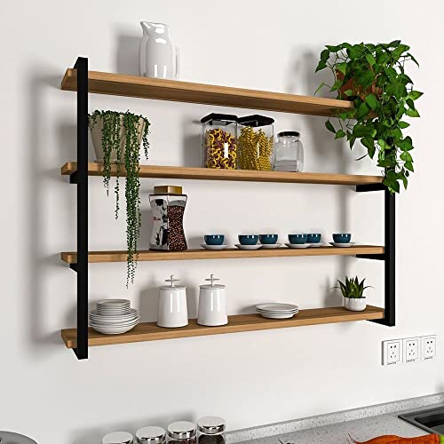 Tyagi-Export Wood Shelves - Shelf 36 Inch(Width) X 24 Inch(Height) - Handcrafted in India - Wide Wooden Wall Shelves for Living Room Bedroom Kitchen Bathroom Farmhouse Backlit Wall Shelf