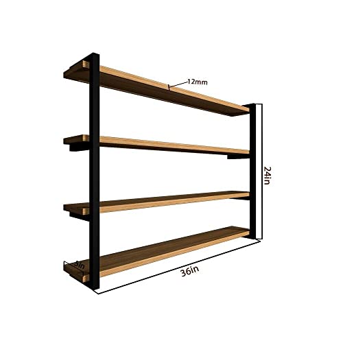 Tyagi-Export Wood Shelves - Shelf 36 Inch(Width) X 24 Inch(Height) - Handcrafted in India - Wide Wooden Wall Shelves for Living Room Bedroom Kitchen Bathroom Farmhouse Backlit Wall Shelf