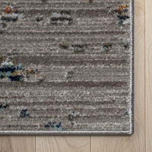 Well Woven Abstract Grey Multi Distressed Modern 5'2" x 7' Area Rug