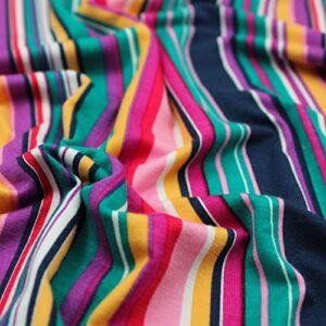 texco inc rayon jersey knit 4 way stretch/variegated stripes pattern/print/maternity, apparel, diy fabric, navy pink 2 yards