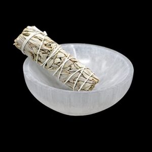 Soul Sticks Selenite Crystal Bowls for Smudging, Healing, Recharging Crystals | Pure Selenite Smudge Bowl & Crystal Charging Station Ethically Sourced in Morocco (5 Inch (Pack of 1))