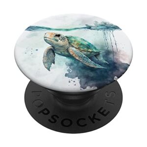 Sea Turtle in the Ocean PopSockets Swappable PopGrip