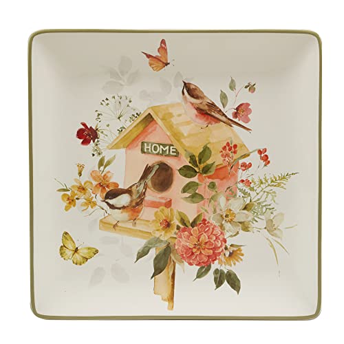 Certified International Nature's Song 12.5" Square Platter, Multicolor