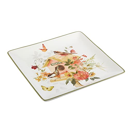 Certified International Nature's Song 12.5" Square Platter, Multicolor