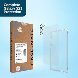 Case-Mate Samsung Galaxy S23 Case [3in1] w/FlexiShield Screen Protector & Camera Lens Protector [6.1"] [12FT Drop Protection] [Wireless Charging] Tough Clear Phone Case - Anti-Yellowing, Anti-Scratch