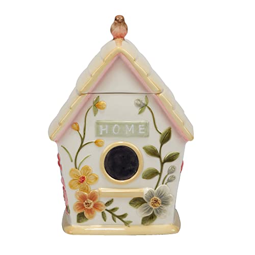 Certified International Nature's Song 3-D Birdhouse Cookie Jar, 88 oz, Multicolor