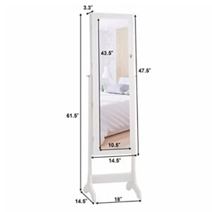 SDGH Lockable Jewelry Wardrobe Storage Organizer Box With Drawers White Home Furniture