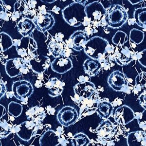 texco inc rayon jersey knit 4 way stretch/tie dye ombre pattern/print/maternity, apparel, diy fabric, navy blue 1 yard