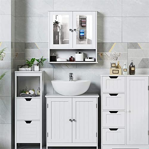 IRDFWH Two-Door Bathroom Vanity Cabinet Wash Basin Cabinet Multifunctional Storage Shelf Basket Kitchen Bathroom Accessories