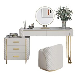 sdgh dressing table set with led lighting side cabinet and 5 drawers sintered stone dressing table with stool