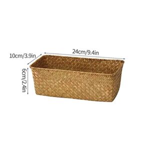 MJWDP Hand Woven Storage Basket Desktop Storage Box Grocery Storage Box Cosmetic Container Storage Box