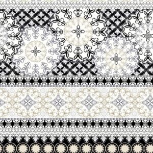 texco inc rayon jersey knit 4 way stretch/medallion/mosaic pattern/maternity, apparel, diy printed fabric, heather grey neutral 10 yards