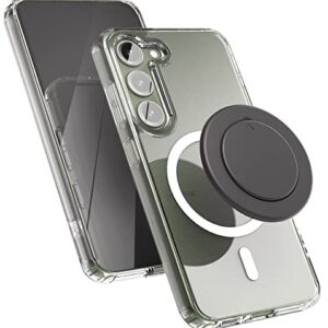 Encased Magnetic Case and Grip - Designed for Samsung Galaxy S23 - Protective Clear Case with Removeable Phone Holder Kickstand (2023 - S23 6.1 inch) Compatible with MagSafe